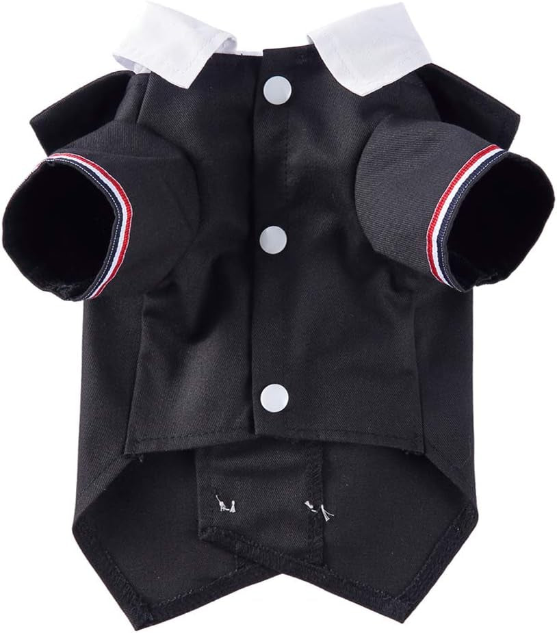 Fashion Couture - Formal Tuxedo with Bow Tie for Small Dog Teddy Chihuahua Bichon Frise Black XL